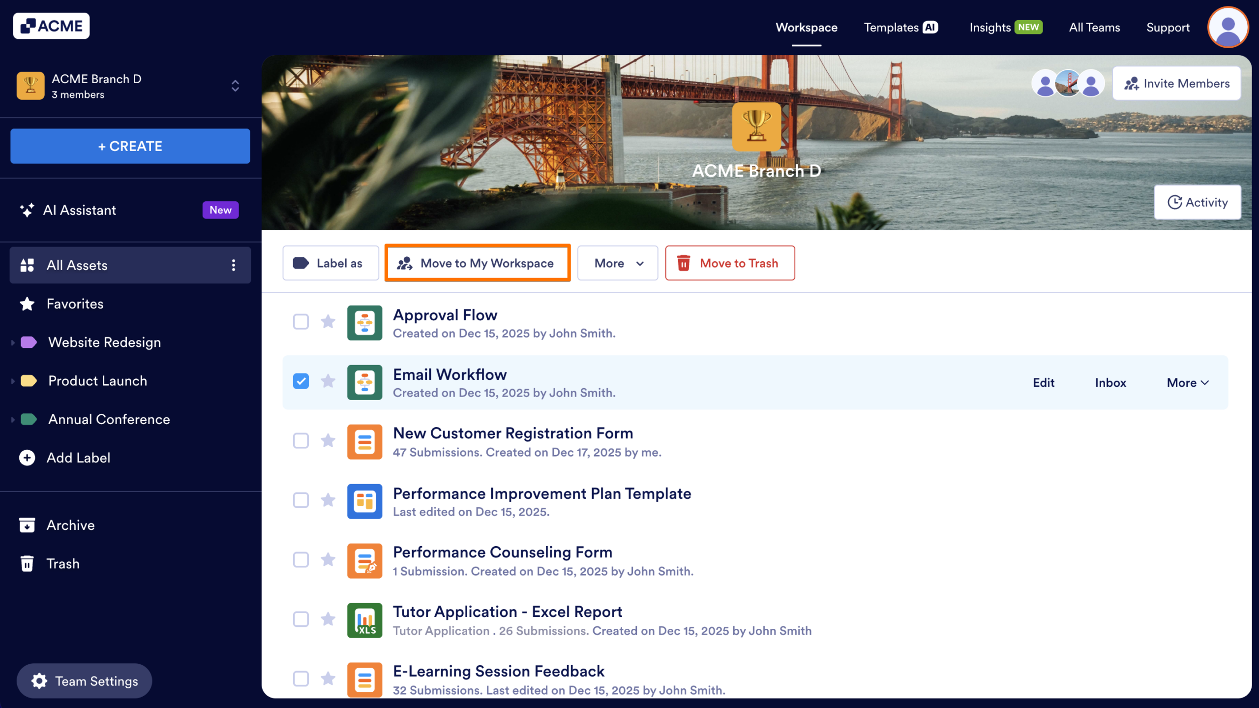 Understanding Workflow Toolbar Actions in Team Workspace Image-2