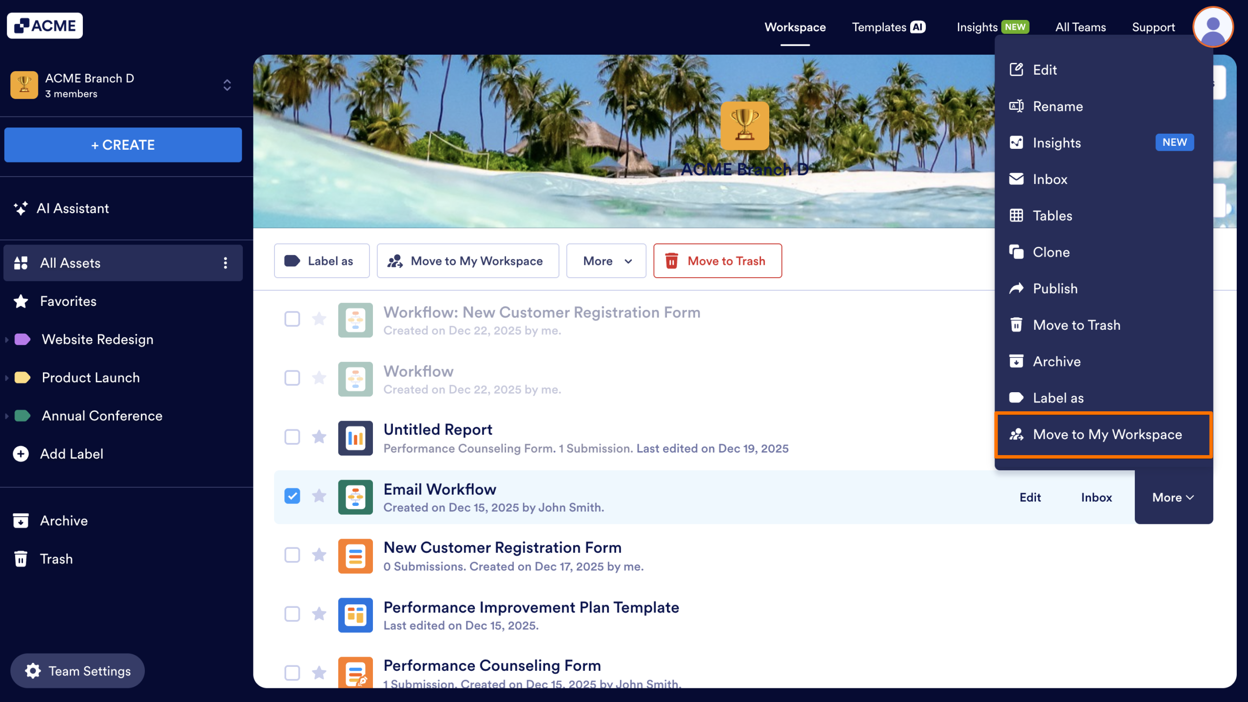 How to Move an Asset from the Team Workspace to Your Workspace Image-2