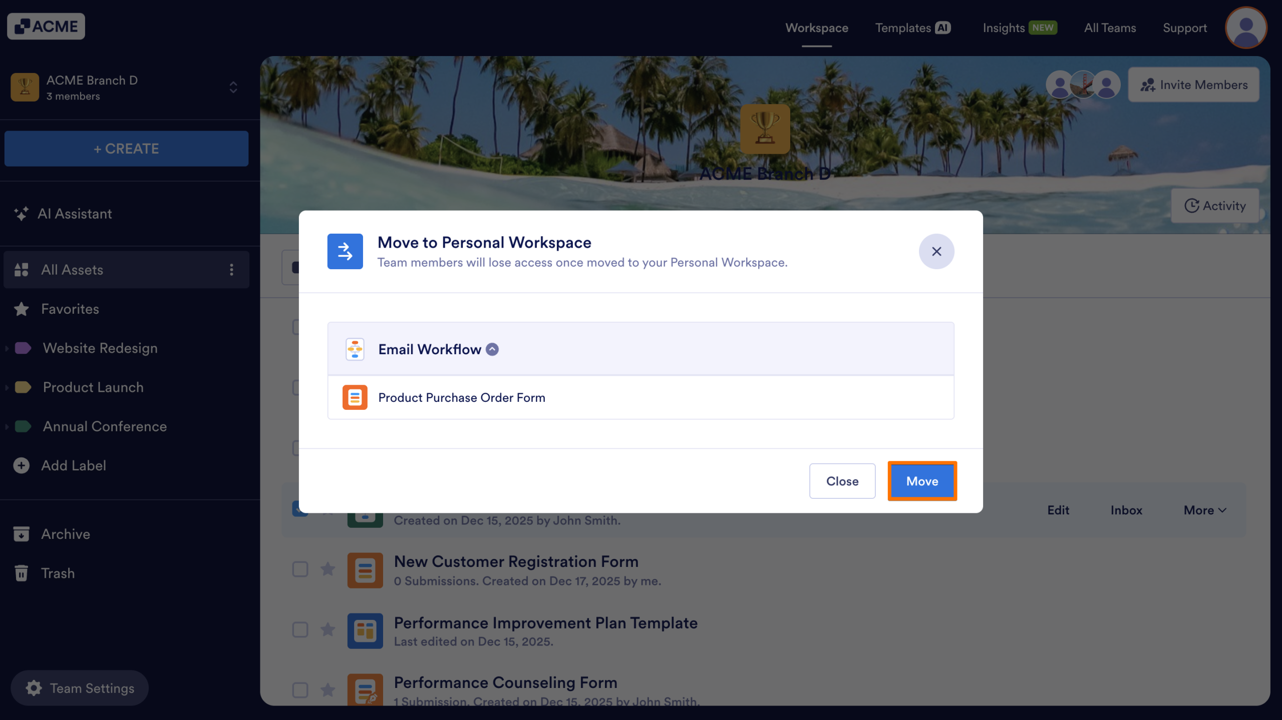 How to Move an Asset from the Team Workspace to Your Workspace Image-3