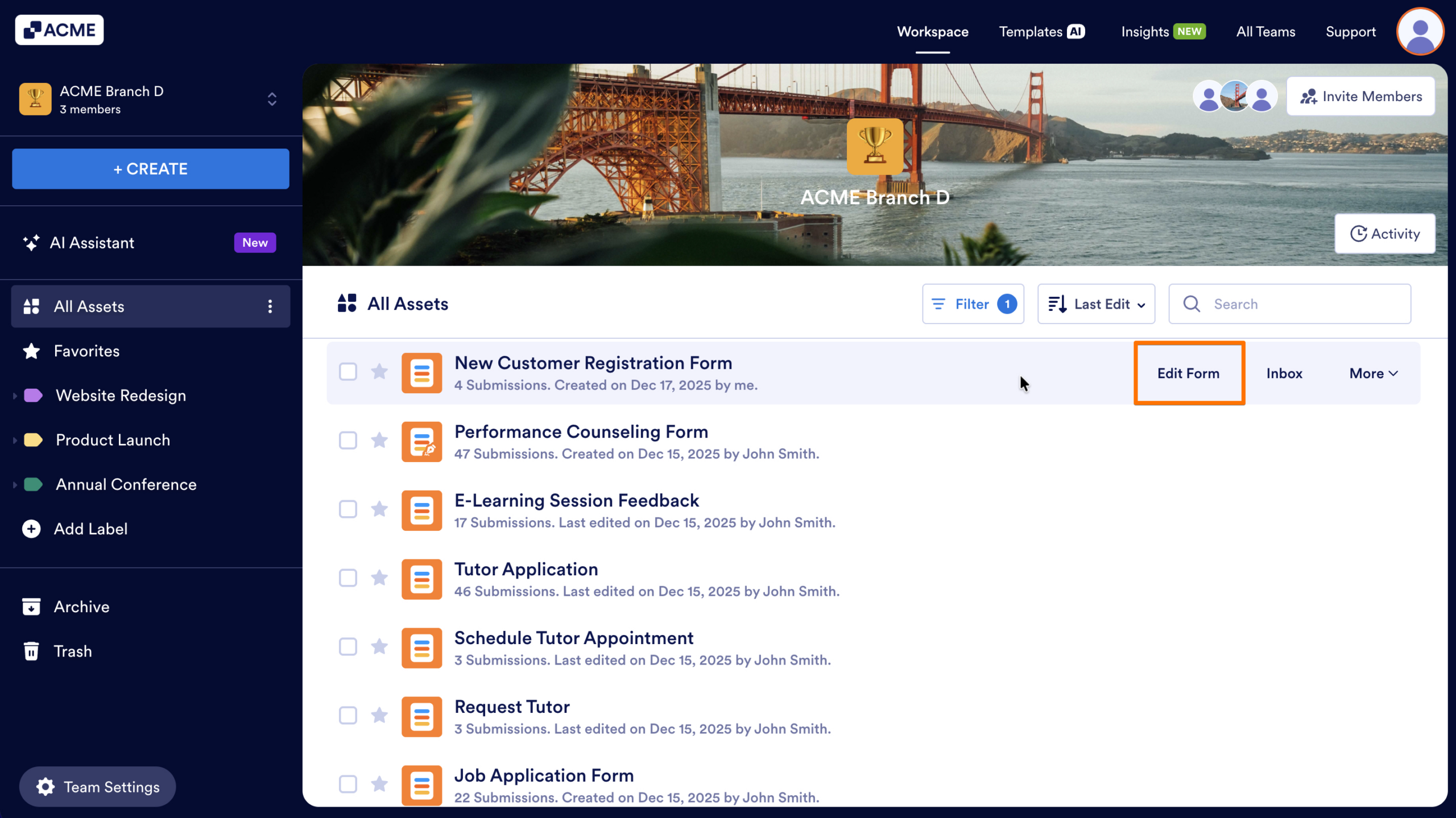 How to View/Edit Forms in a Team Workspace Image-5