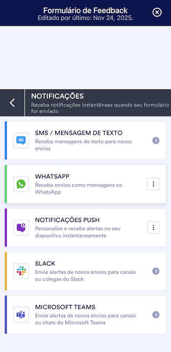 Visualizando as opções de Notificações no celular