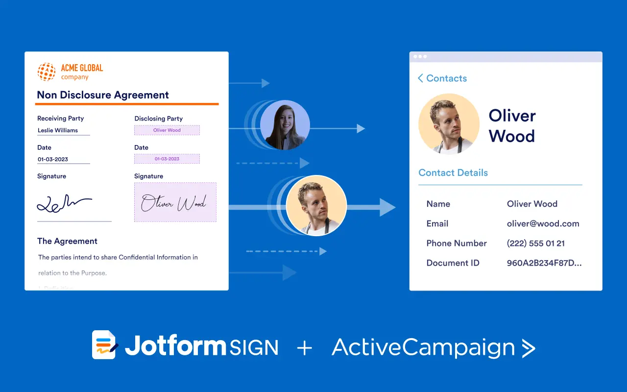 Jotform Sign ActiveCampaign Integration Banner