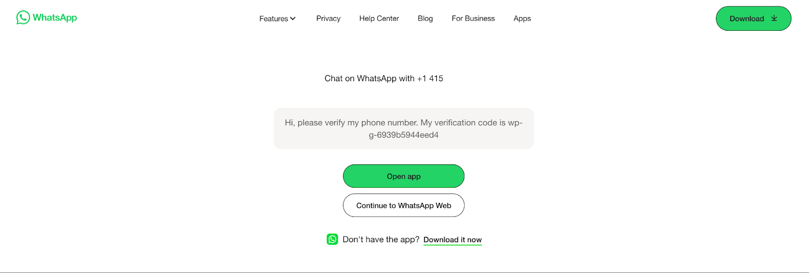 Viewing the WhatsApp App