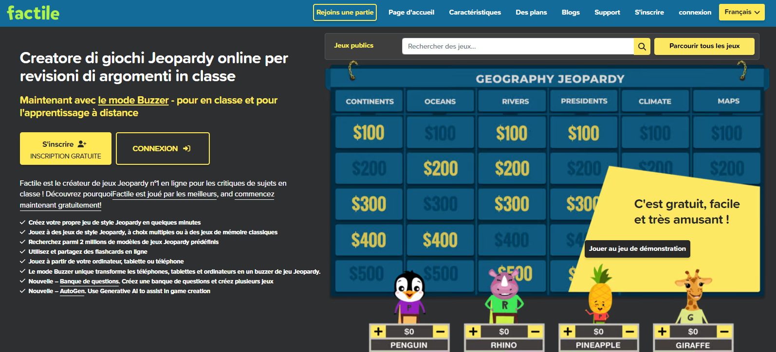 Page d'accueil Factile
