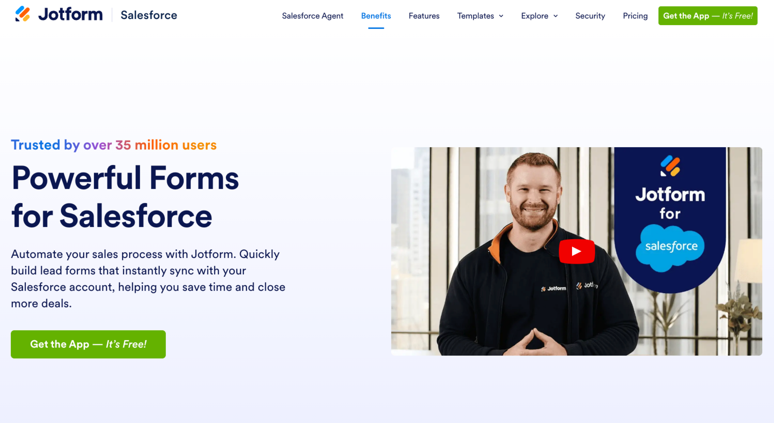 Jotform Salesforce Integration Landing Page