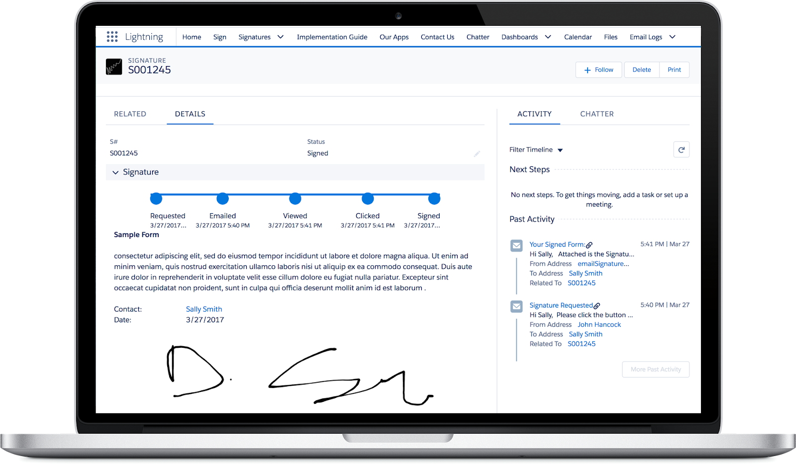 Simple Signature User Interface