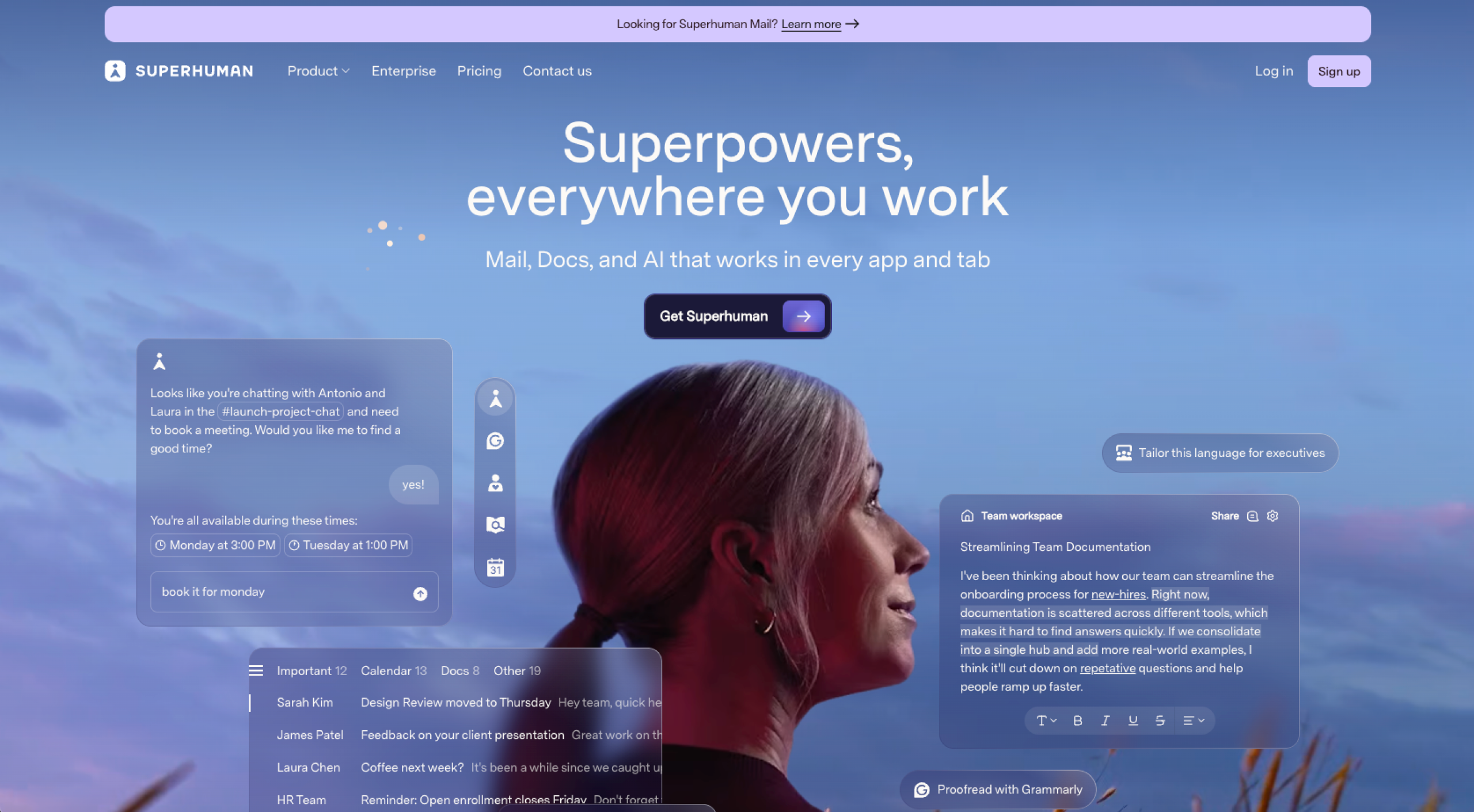 Superhuman Mail Landing Page