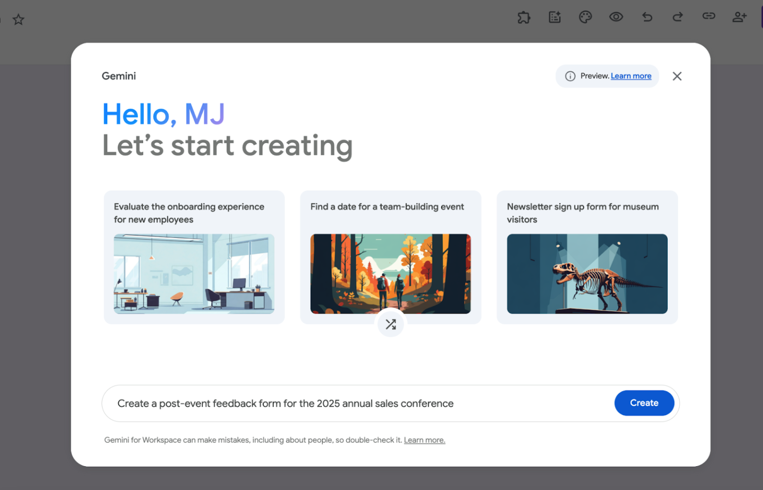 CREATE A FORM WITH GEMINI IN GOOGLE FORMS visual data 6