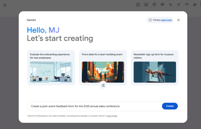 How to create a form with Gemini in Google Forms | Jotform Blog