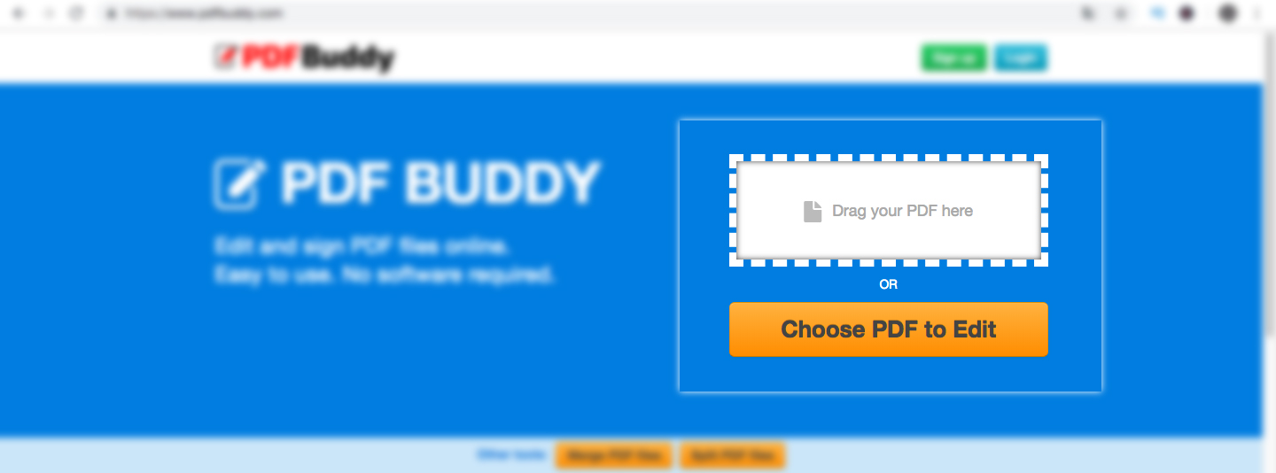 PDF Buddy Landing Page