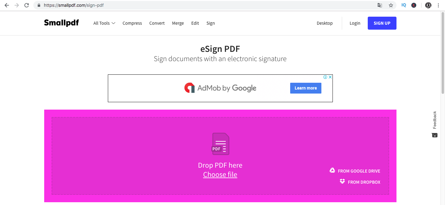 Smallpdf Landing Page