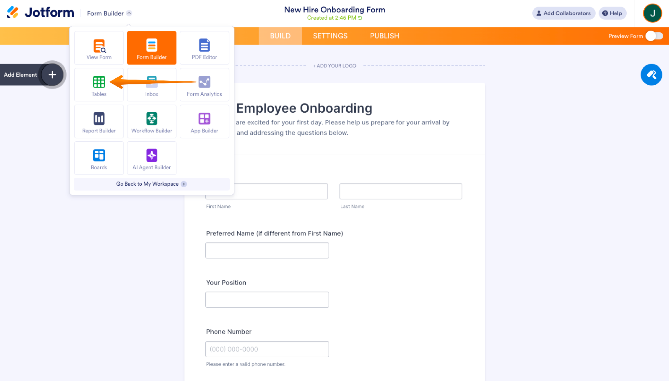 Jotform Form Builder Product Picker