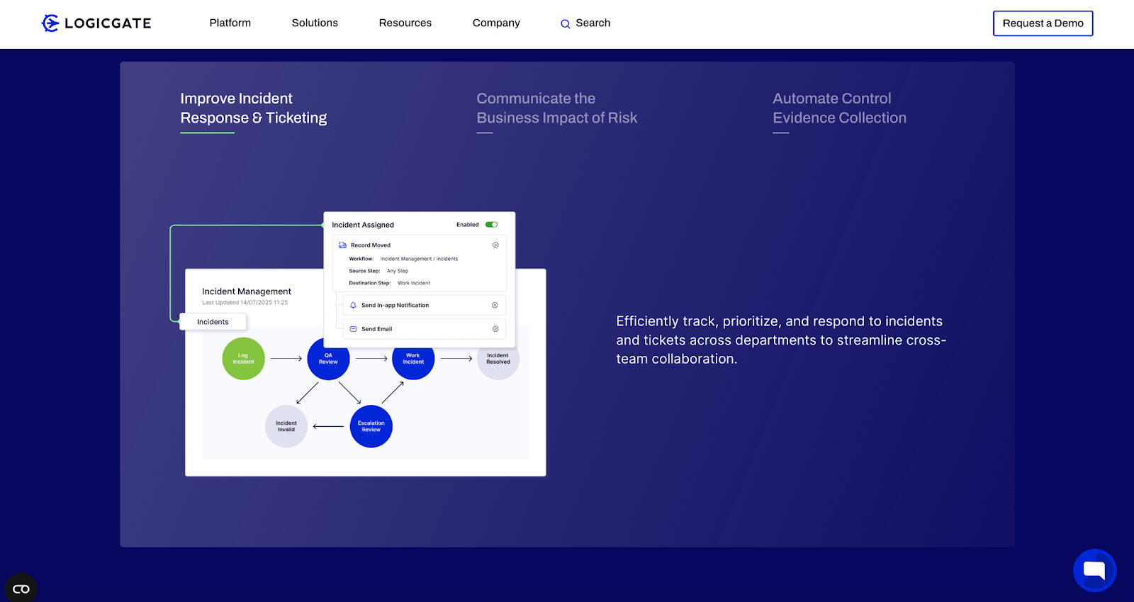 Screenshot of LogicGate landing page