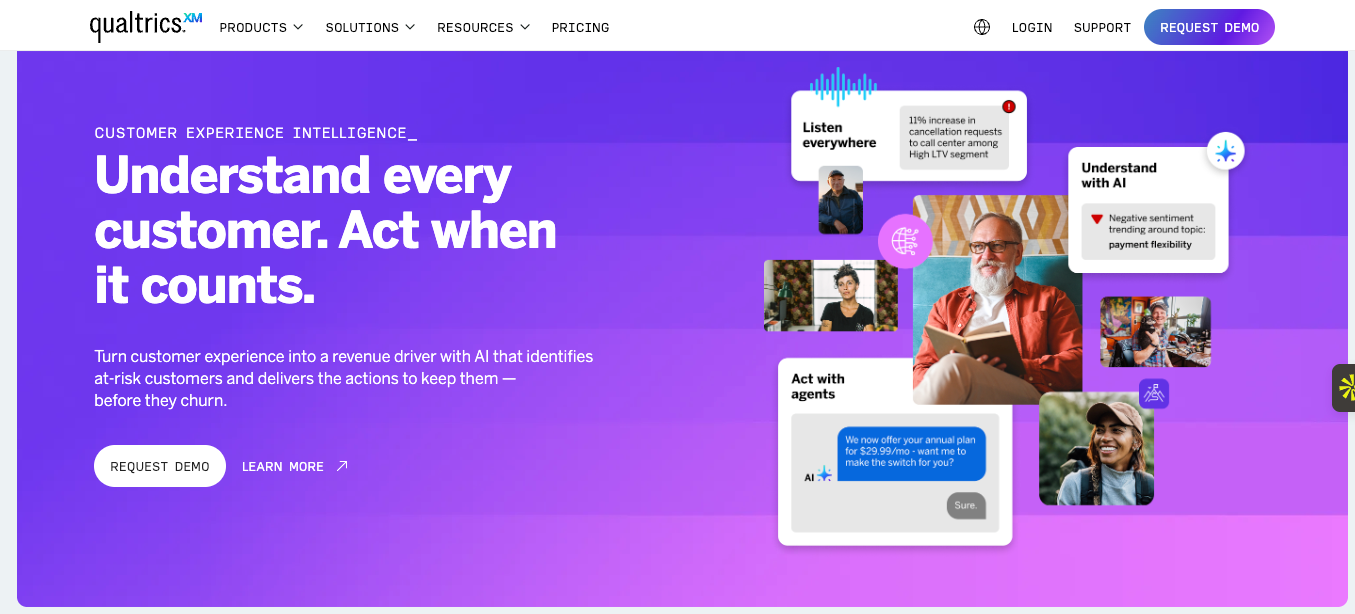 Screenshot of Qualtrics landing page
