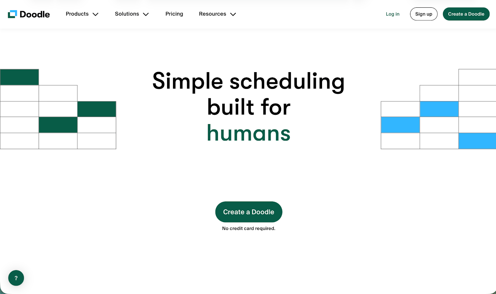 Screenshot of Doodle landing page