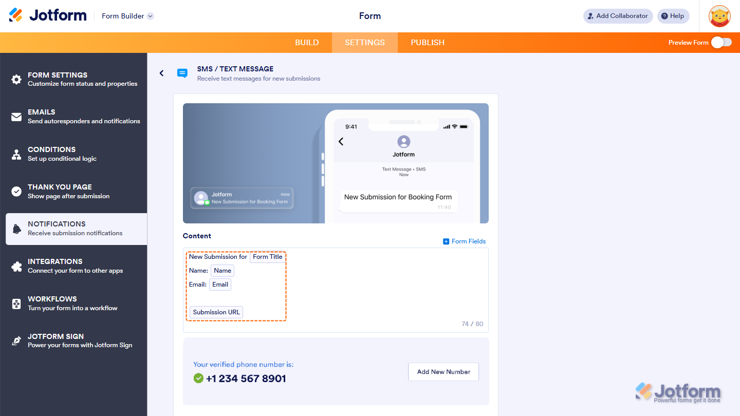 How to Set Up Text Message/SMS Notifications in Jotform Image-6
