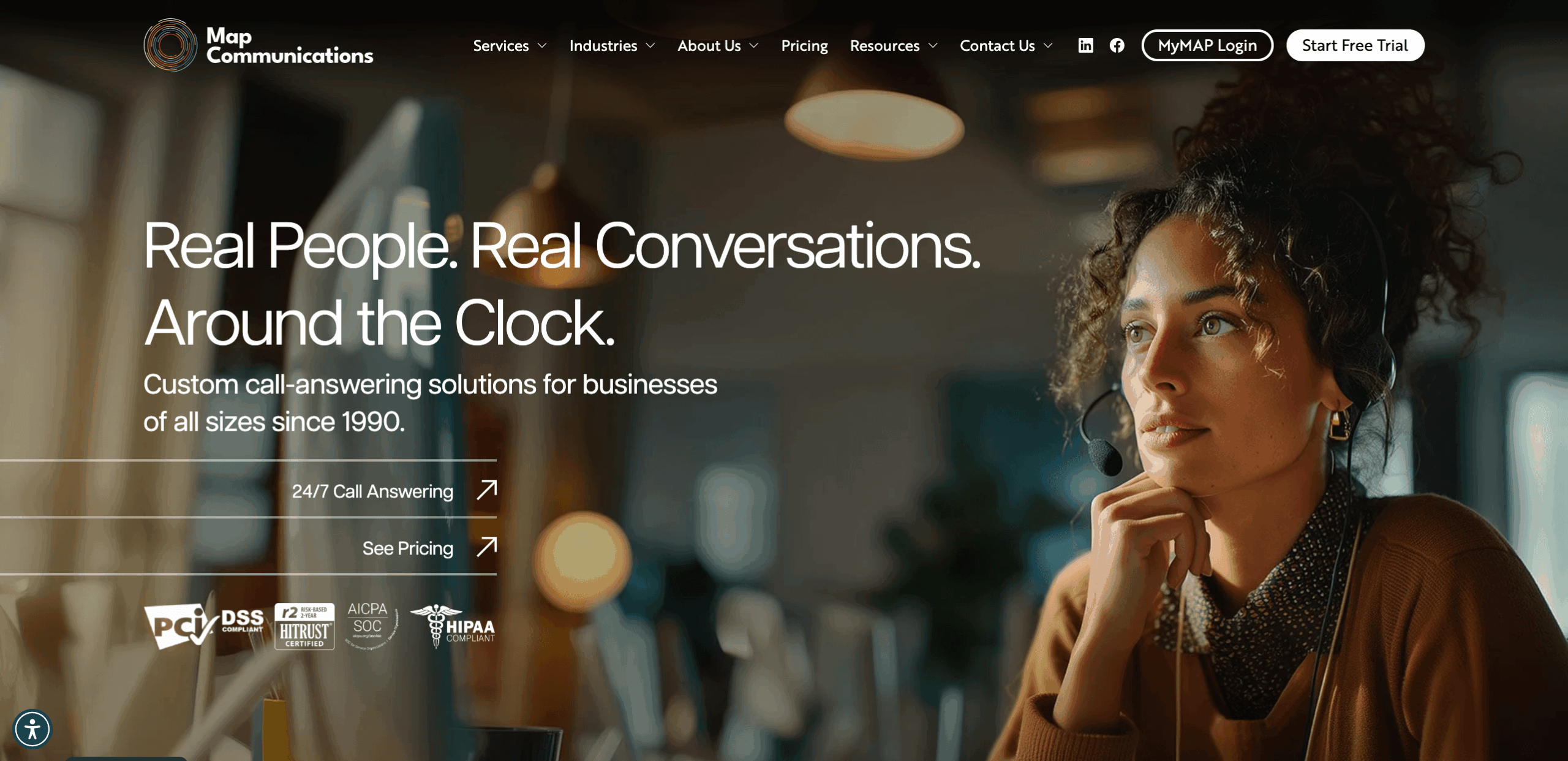 Screenshot of Map Communication landing page