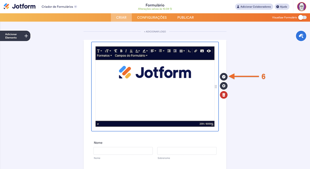 Finalizando Configuração Clicando em Salvar