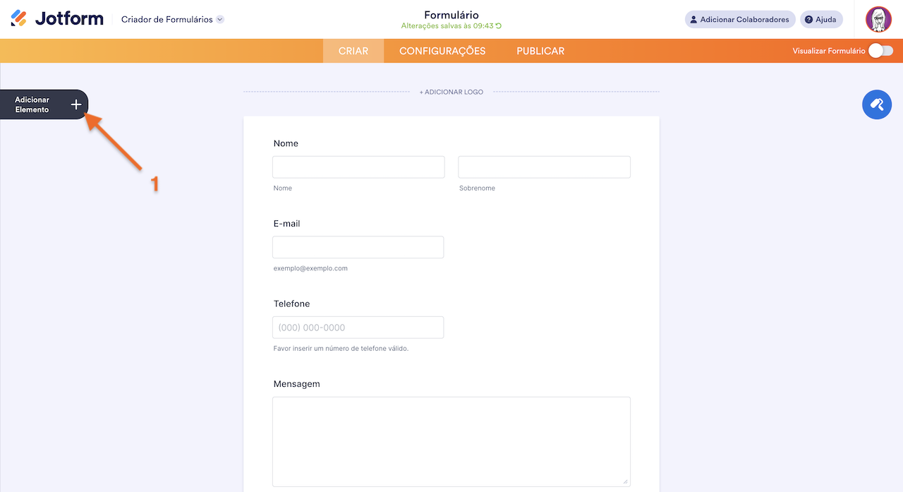 Adicionando Novo Elemento