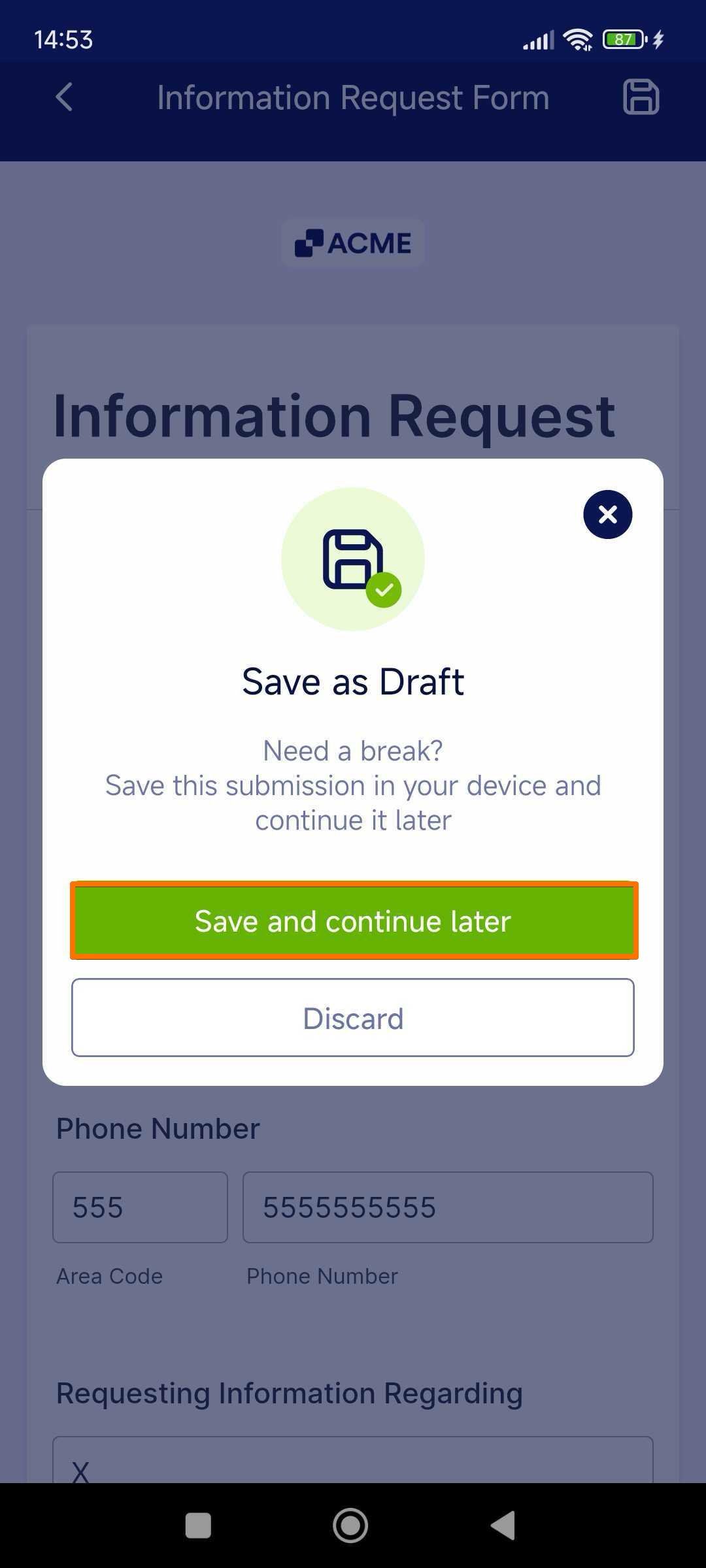 How to Enable Save and Continue Later on Forms Image-13