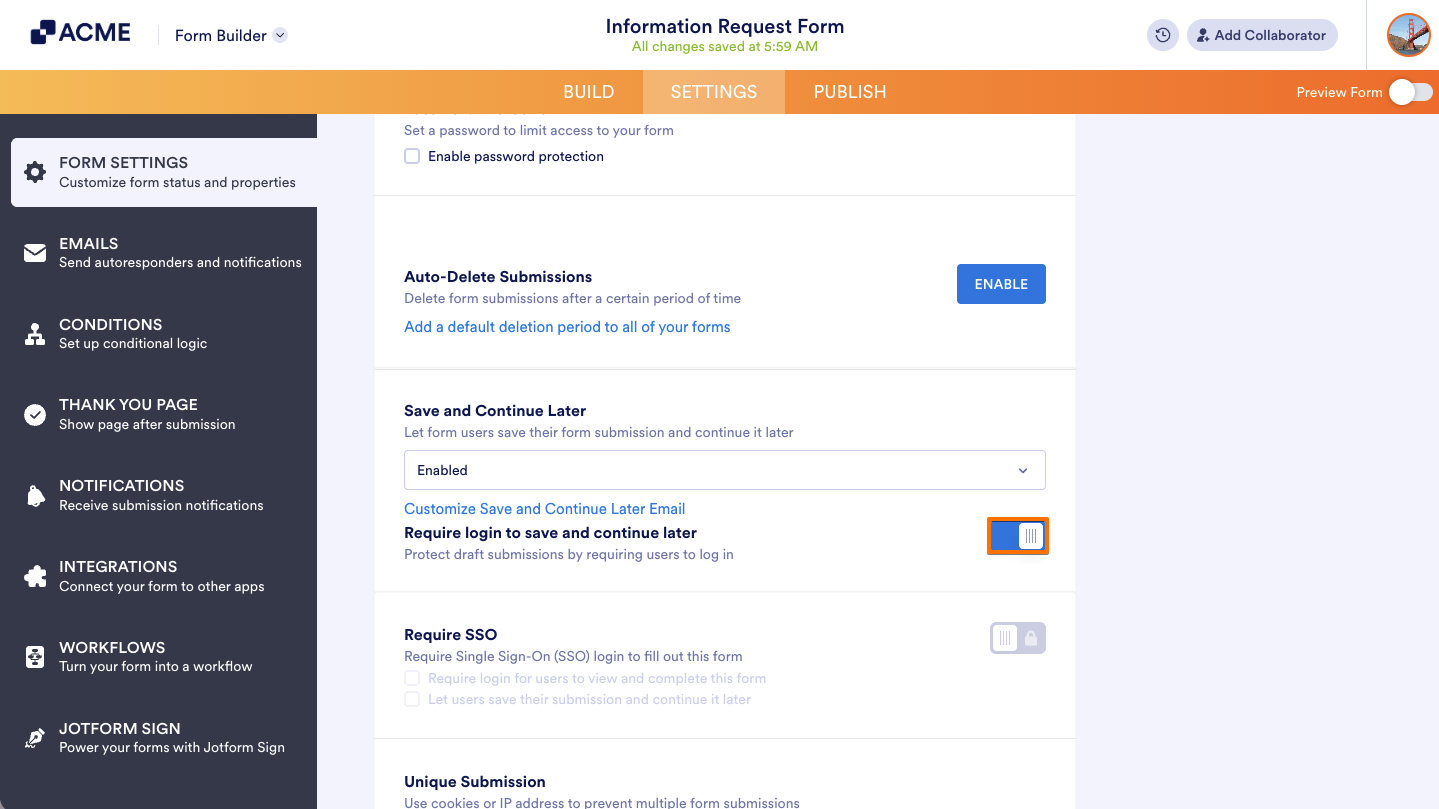 How to Enable Save and Continue Later on Forms Image-4