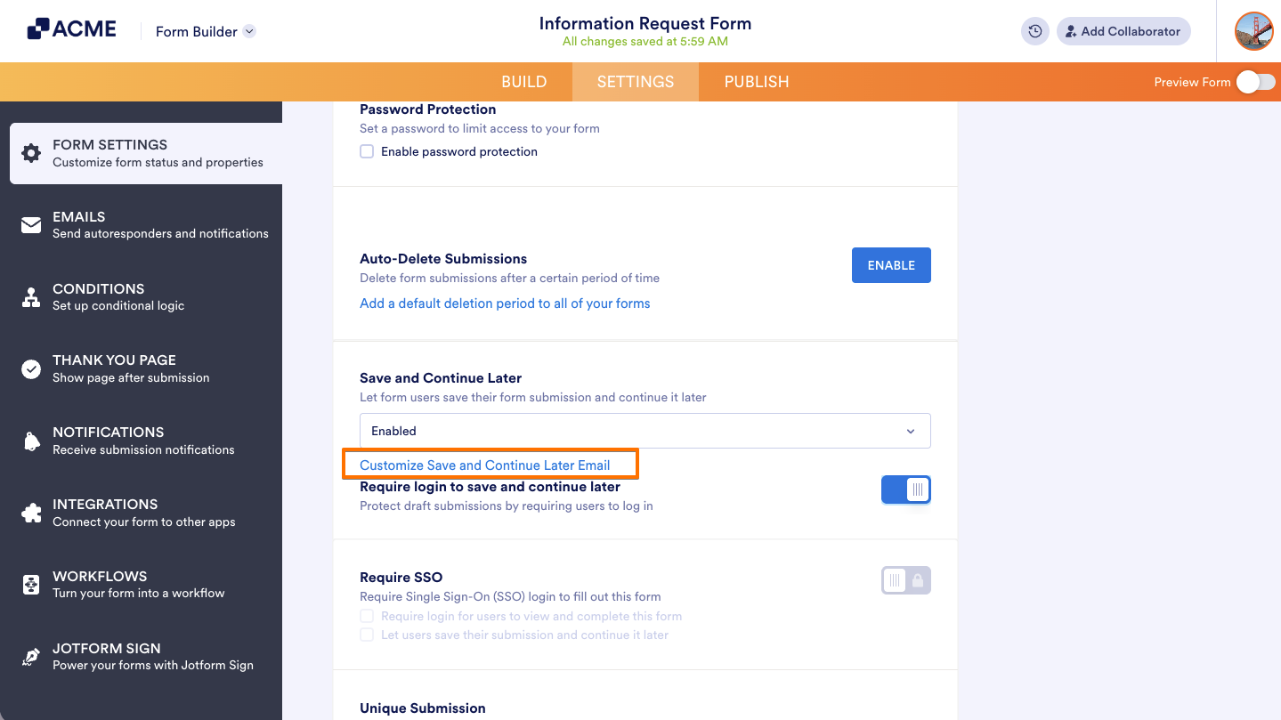How to Enable Save and Continue Later on Forms Image-6
