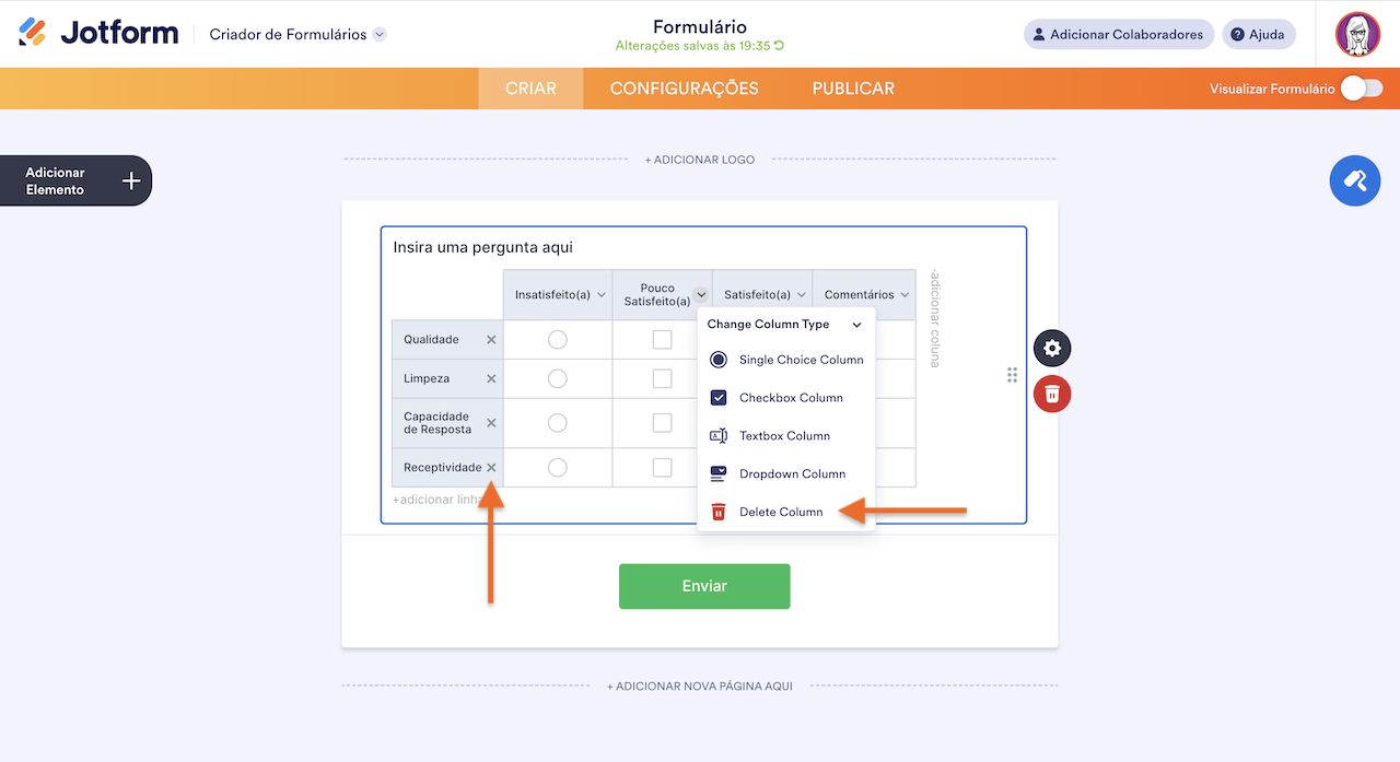 Excluindo Linhas e Colunas