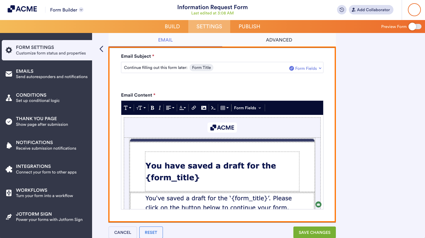 How to Enable Save and Continue Later on Forms Image-7