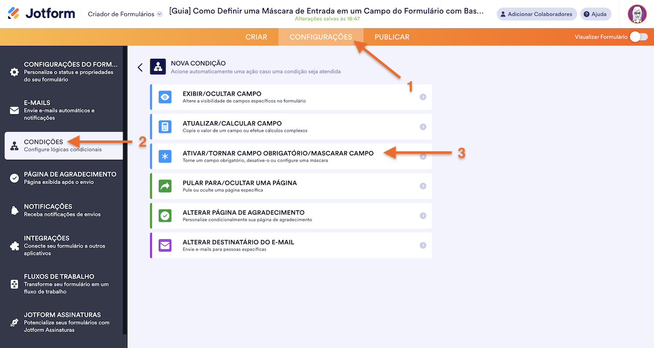 Criando Condição