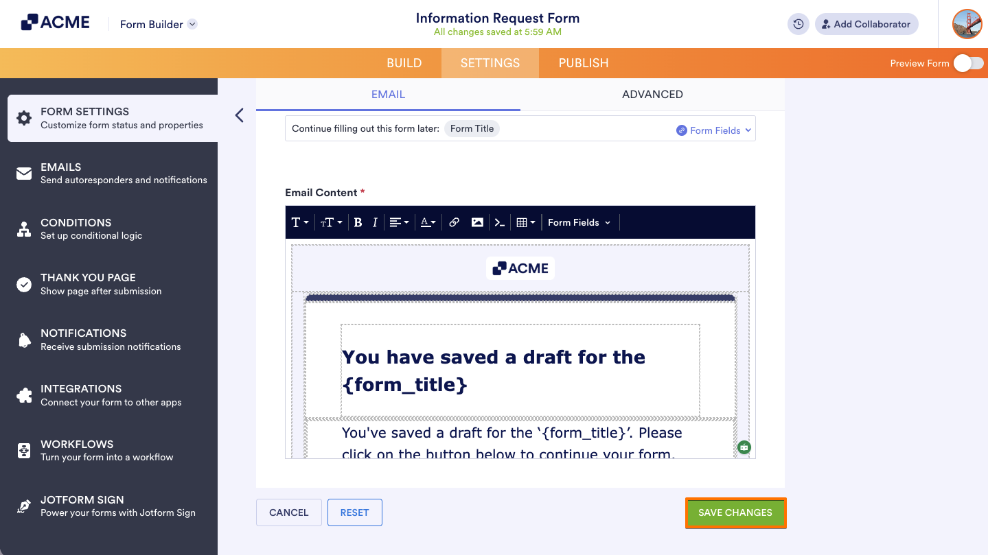 How to Enable Save and Continue Later on Forms Image-8