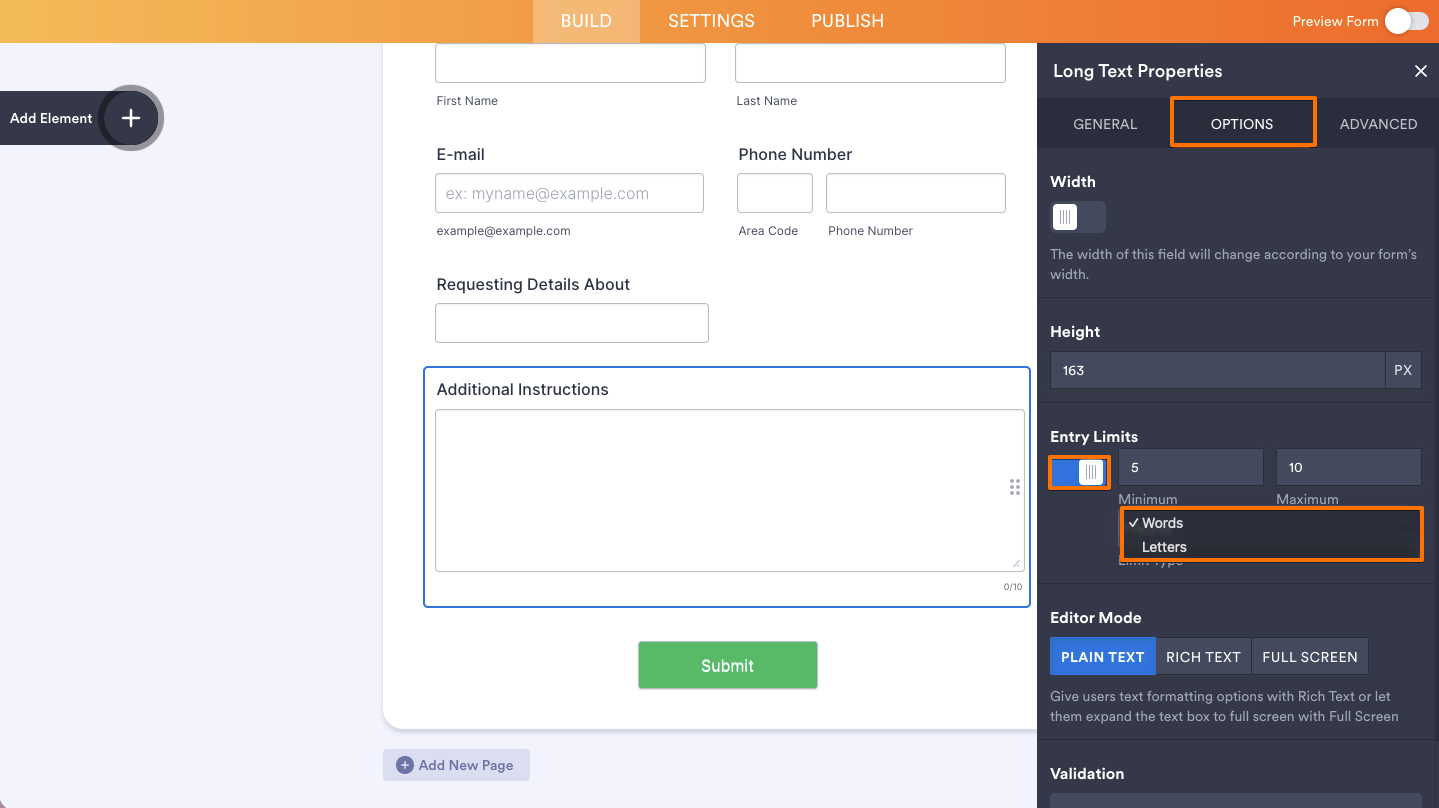How to Set Entry Limits on Short and Long Text Fields Image-7
