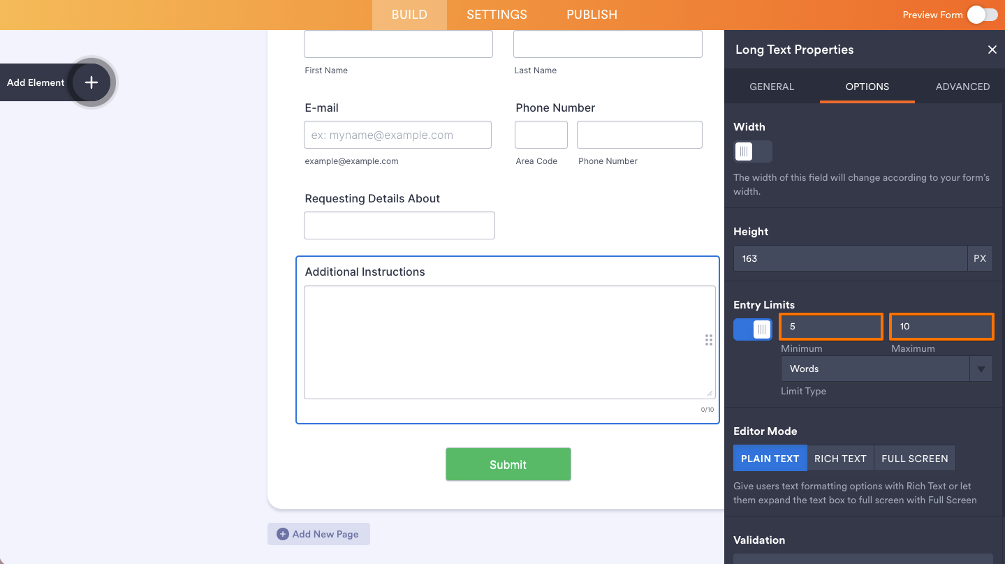 How to Set Entry Limits on Short and Long Text Fields Image-8