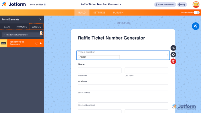 How to Add and Set Up the Random Value Generator Widget on Your Form