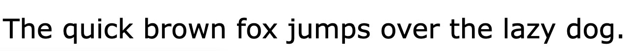 Verdana font sample displaying the sentence ‘The quick brown fox jumps over the lazy dog