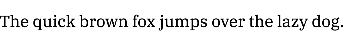 IBM Plex Serif font sample displaying the sentence ‘The quick brown fox jumps over the lazy dog