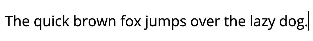 Open Sans font sample displaying the sentence ‘The quick brown fox jumps over the lazy dog