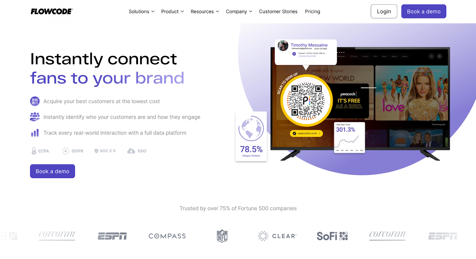 Screenshot of Flowcode landing page