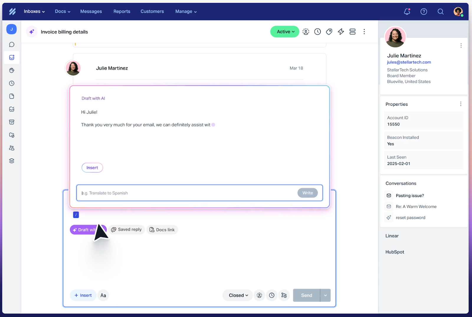 Help Scout User Interface