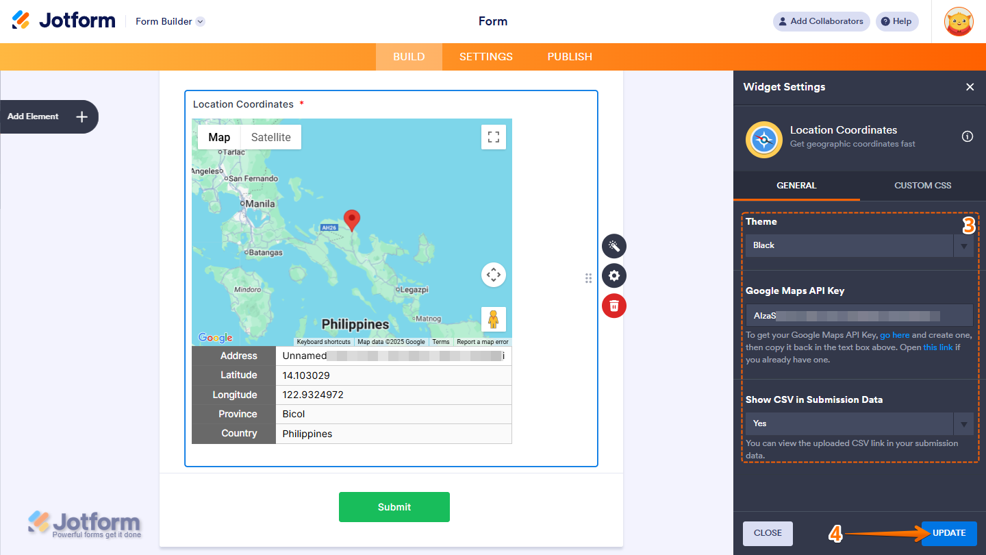 How to Add and Set Up the Location Coordinates Widget on Your Form Image-3