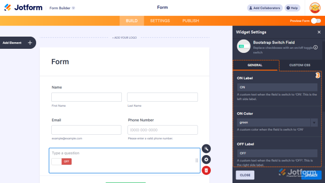 How to Add and Set Up Bootstrap Switch Field Widget on Your Form