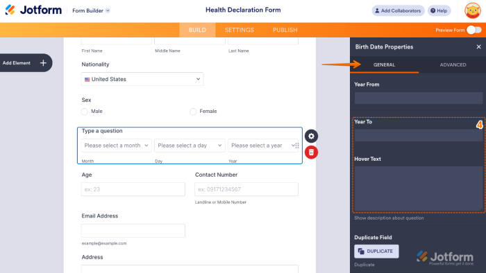 How to Add and Set Up the Birth Date Picker Widget on Your Form