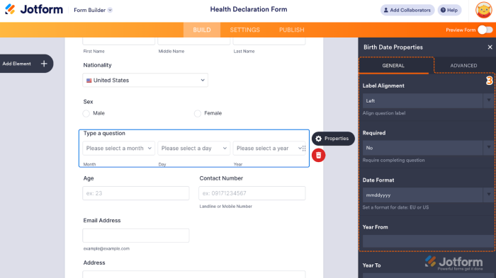 How to Add and Set Up the Birth Date Picker Widget on Your Form