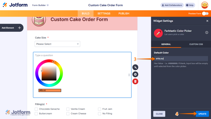 How to Add and Set Up the Farbtastic Color Picker Widget on Your Form
