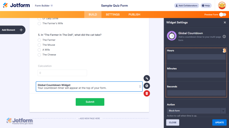 How to Add and Set Up the Global Countdown Widget on Your Form