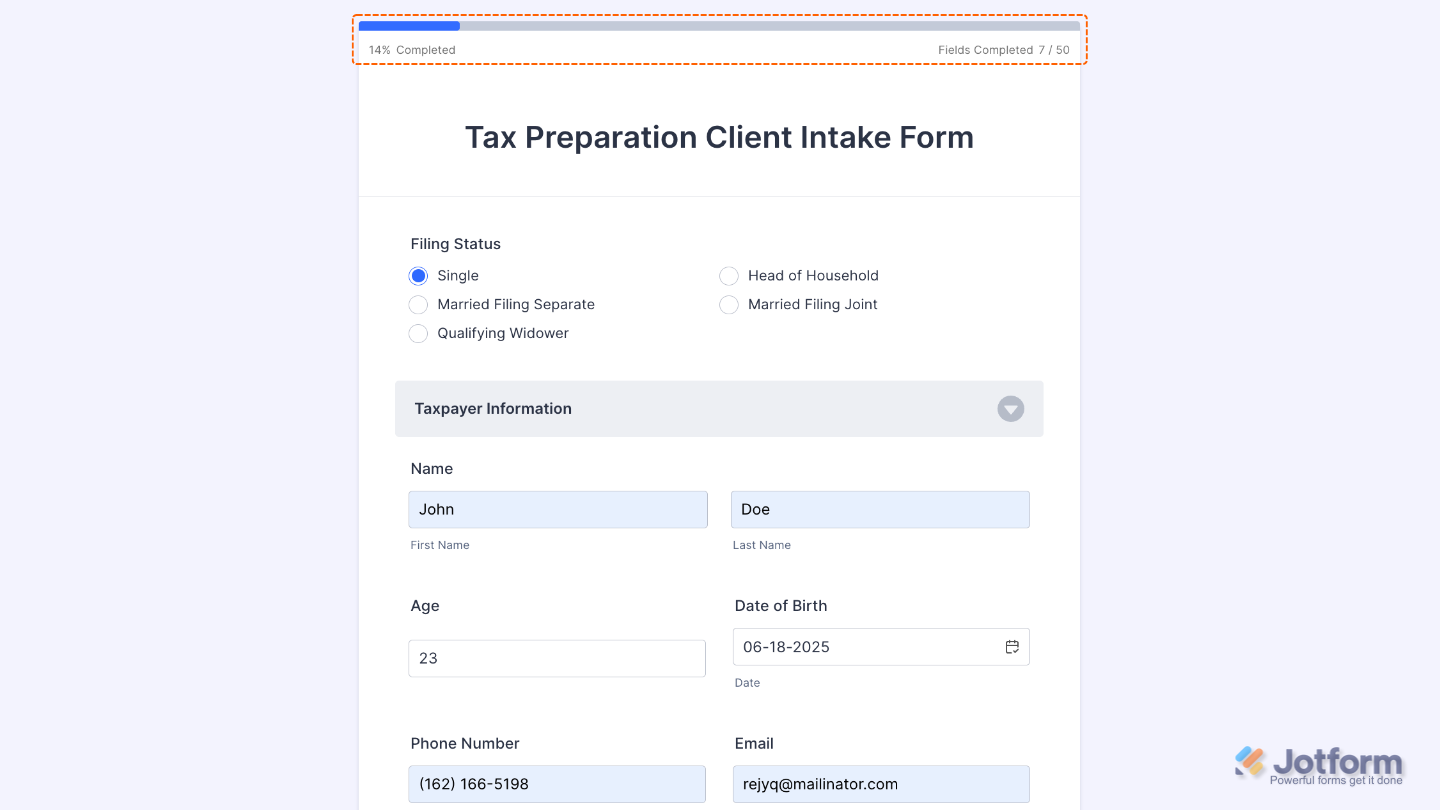How to Add and Set Up the Progress Bar Widget on Your Form Image-1