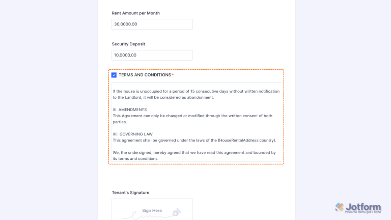 How to Add and Set Up the Short Scrollable Terms Widget on Your Form