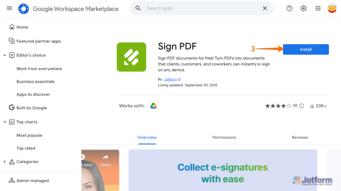 How to Sign PDFs in Google Drive Using Sign PDF App by Jotform