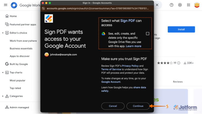 How to Sign PDFs in Google Drive Using Sign PDF App by Jotform
