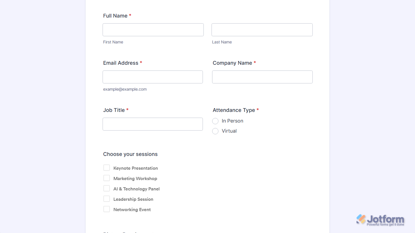Jotform Form Builder showing the successfully added and configured Fancy Checkboxes widget, with customizable checkbox options displayed on the form