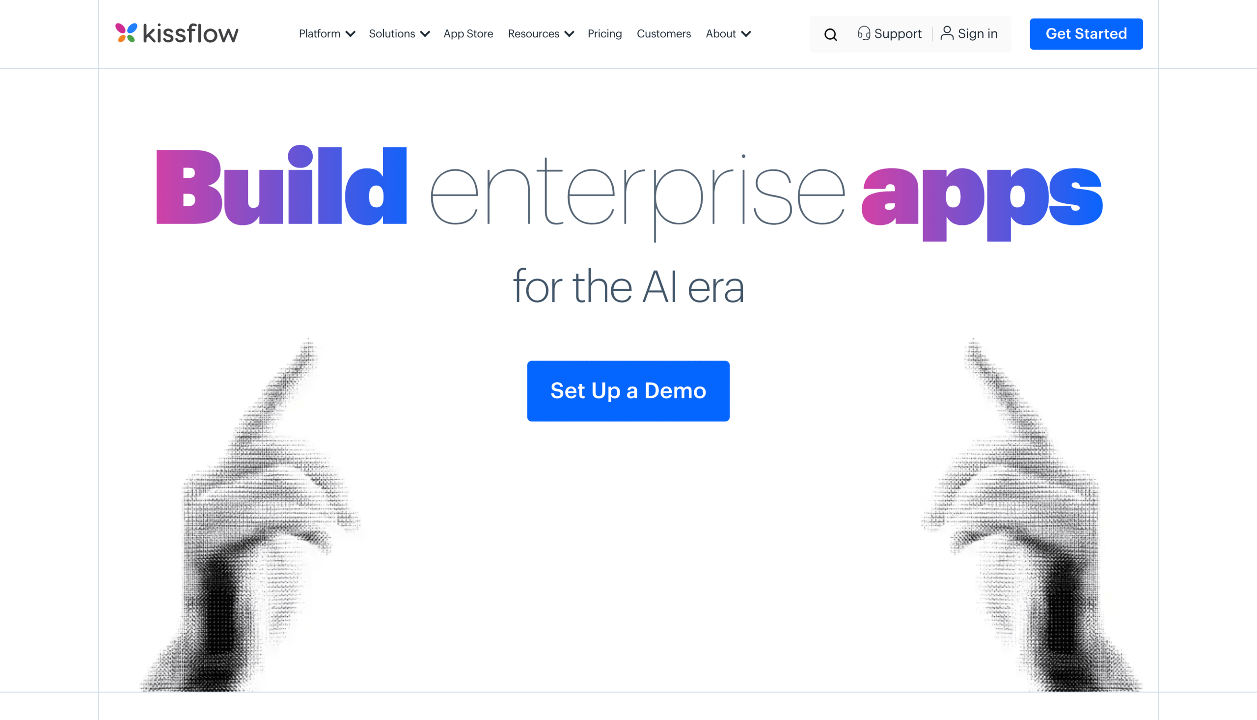 Screenshot of Kissflow landing page